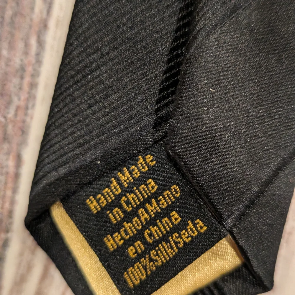 Donald Trump Signature‎ Gold Bar Classic Black Striped Men's Tie